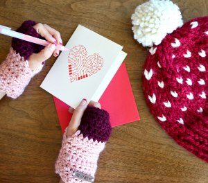 foggy city knits beanie and fingerless mittens