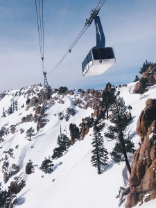 Squaw Valley Aerial Tram heading up to High Camp